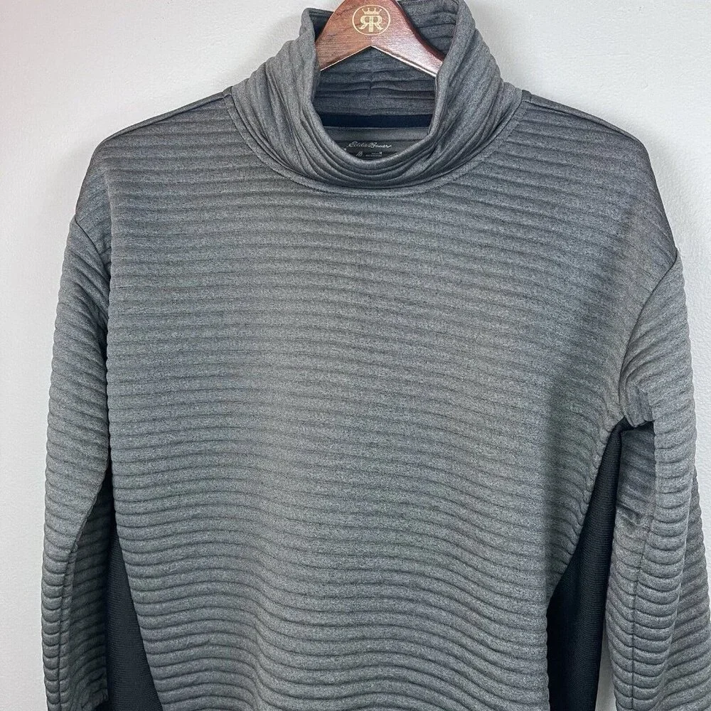 Eddie Bauer Women’s M Gray Cowl Neck Top Stretchy Knit Tunic FREEDRY Shirt - Picture 3 of 11